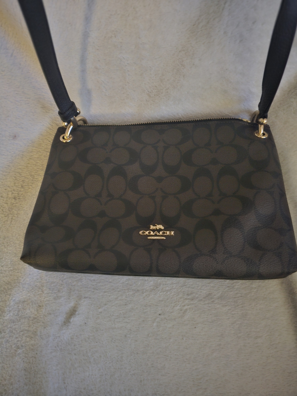 Coach Black Signature Crossbody Bag with Gold Hardware